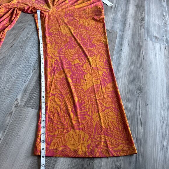 NWT- MSRP $60 Bar III Women Boho Printed High-Rise Wide-Leg Pants Orange Size XL - Picture 8 of 9